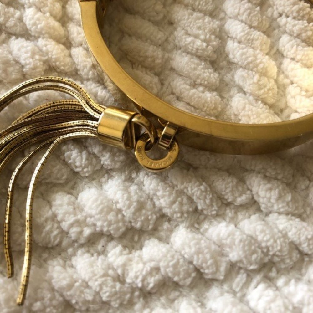 Michael Kors Gold Tassel Hinge Bangle - Picture 3 of 8